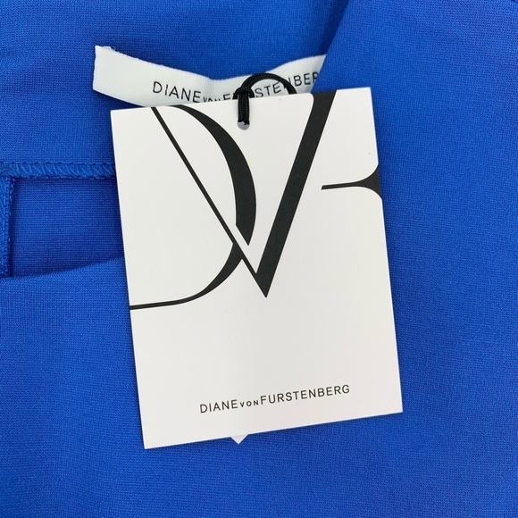 DVF Diane von Furstenberg Carpreena Blue Iris shift dress knit sleeveless New 4 - Picture 5 of 6